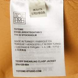 Pre Owned Toteme Beige Teddy Shearling Clasp Jacket XS/S