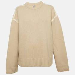 مملوكة مسبقًا Toteme Beige Embroidered Wool and Cashmere Knit Sweater S