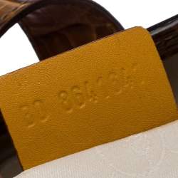 Trussardi Multicolor Croc Embossed Leather Shoulder Bag