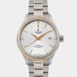 Pre Owned Tudor Silver Gold Stainless Steel  Style 12503-0005 Automatic Men's Wristwatch 38mm