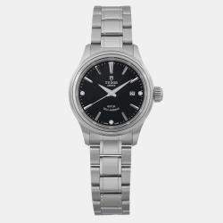 Tudor Black Diamond Stainless Steel Style 12100-0004 Automatic Women's Wristwatch 28 mm