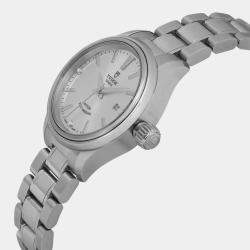 Pre Owned Tudor Silver Diamond Stainless Steel Style 12100-0003 Automatic Women's Wristwatch 28 mm