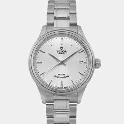 Tudor Silver Stainless Steel Style 12300-0001 Automatic Women's Wristwatch 34 mm 