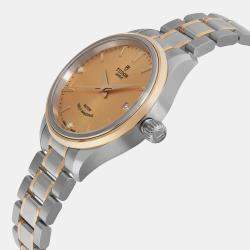 Tudor Champagne Diamond Yellow Gold Stainless Steel Style 12303-0004 Automatic Women's Wristwatch 34 mm 