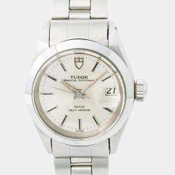Tudor Silver Stainless Steel Prince Oysterdate 92400 Automatic Women's Wristwatch 25 mm