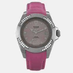 Pre Owned Tudor Prince Date 79440P Automatic Purple Stainless Steel Women’s Wristwatch 39 mm