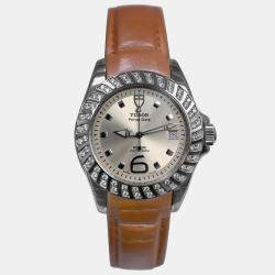 Pre Owned Tudor Prince Date 79430P Automatic Silver diamonds Stainless Steel Women's Wristwatch 39 mm