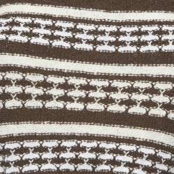 Tularosa Brown Cotton Knit Ruffle Sleeve Crop Top M