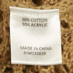 Pre Owned Tularosa Tan Crochet One Shoulder Peek A Boo Mini Dress L