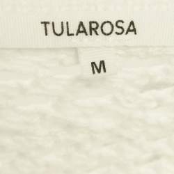 مملوكة مسبقًا فساتين تولاروسا أبيض كروشيه كتف واحد بيكابو قصير مقاس متوسط