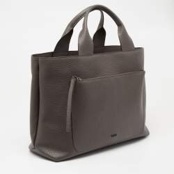 TUMI Grey Leather Satya Satchel
