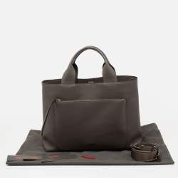 TUMI Grey Leather Satya Satchel