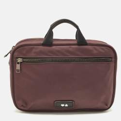 Pre Owned TUMI Voyageur Madeline Plum/Black Nylon Cosmetic Bag