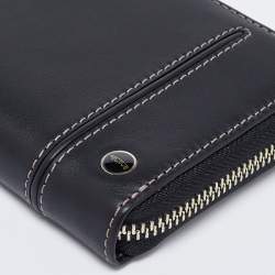 Pre Owned Tumi Black Leather Zip Around Wallet