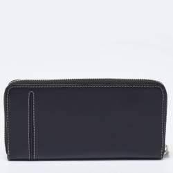 Pre Owned Tumi Black Leather Zip Around Wallet