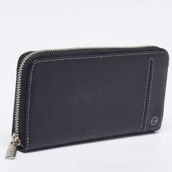 Pre Owned Tumi Black Leather Zip Around Wallet