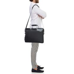 Pre Owned TUMI Black Nylon and Leather Hamilton Arrivè Briefcase Bag