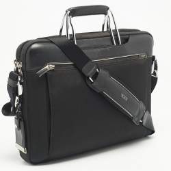 Pre Owned TUMI Black Nylon and Leather Hamilton Arrivè Briefcase Bag