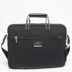 Pre Owned TUMI Black Nylon and Leather Hamilton Arrivè Briefcase Bag