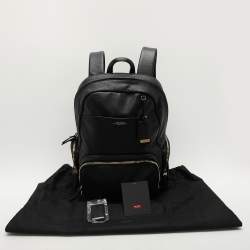 TUMI Black Leather Voyageur Calais Backpack