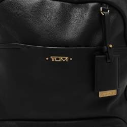 TUMI Black Leather Voyageur Calais Backpack