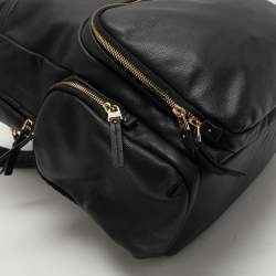 TUMI Black Leather Voyageur Calais Backpack