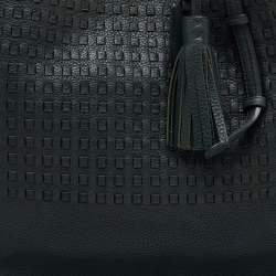 TUMI Dark Green Leather Shopper Tote