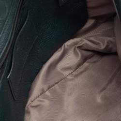TUMI Dark Green Leather Shopper Tote