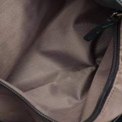 TUMI Dark Green Leather Shopper Tote