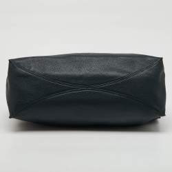 TUMI Dark Green Leather Shopper Tote