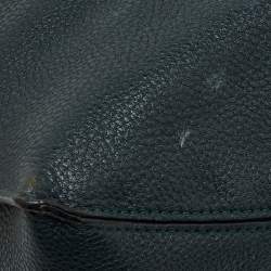 TUMI Dark Green Leather Shopper Tote
