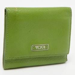 TUMI Green Leather Trifold Wallet