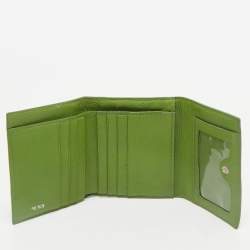 TUMI Green Leather Trifold Wallet
