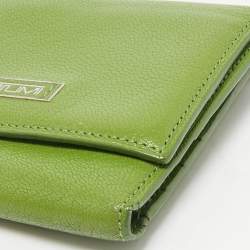 TUMI Green Leather Trifold Wallet