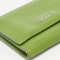 TUMI Green Leather Trifold Wallet