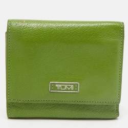 TUMI Green Leather Trifold Wallet
