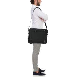 TUMI Black Nylon and Leather Hamilton Arrivè Briefcase Bag