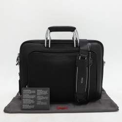TUMI Black Nylon and Leather Hamilton Arrivè Briefcase Bag