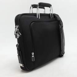 TUMI Black Nylon and Leather Hamilton Arrivè Briefcase Bag