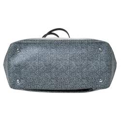 Tumi Grey/Black Coated Canvas and Leather Shopper Tote