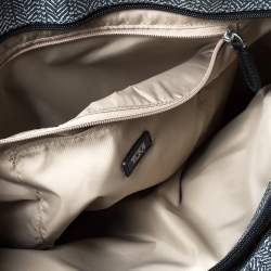 Tumi Grey/Black Coated Canvas and Leather Shopper Tote