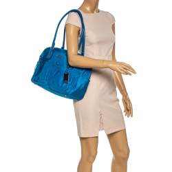 Pre Owned TUMI Azure Blue Nylon Double Pocket Duffel Bag