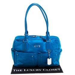 Pre Owned TUMI Azure Blue Nylon Double Pocket Duffel Bag