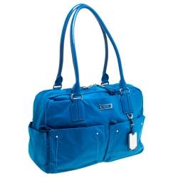 Pre Owned TUMI Azure Blue Nylon Double Pocket Duffel Bag