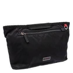 Pre Owned Tumi Black Nylon Zip Pocket Travel Clutch