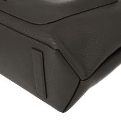 Pre Owned TUMI Dark Grey Grain Leather Front Pocket Tote