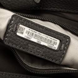 Pre Owned TUMI Dark Grey Grain Leather Front Pocket Tote