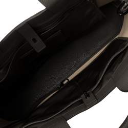 Pre Owned TUMI Dark Grey Grain Leather Front Pocket Tote