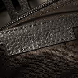 Pre Owned TUMI Dark Grey Grain Leather Front Pocket Tote