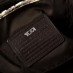 Pre Owned TUMI Brown/Beige Python Effect Leather Zip Shoulder Bag